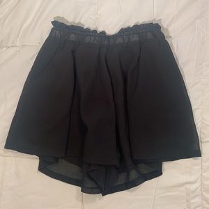 Black skort with see though skirt